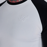 SikSilk - White and Black LS Muscle Fit T-Shirt